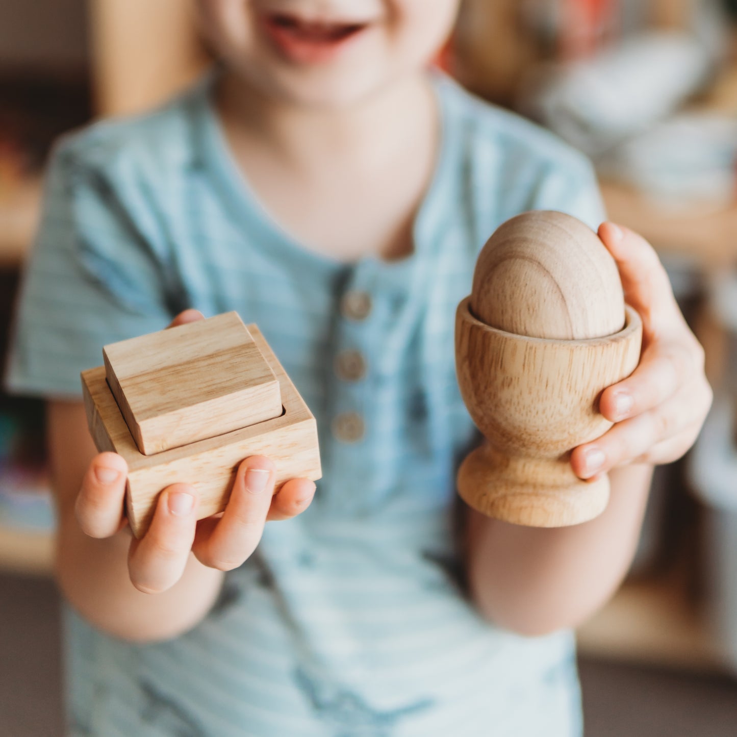 סט התאמת צורה - ביצה, כדור וקובייה - Qtoys