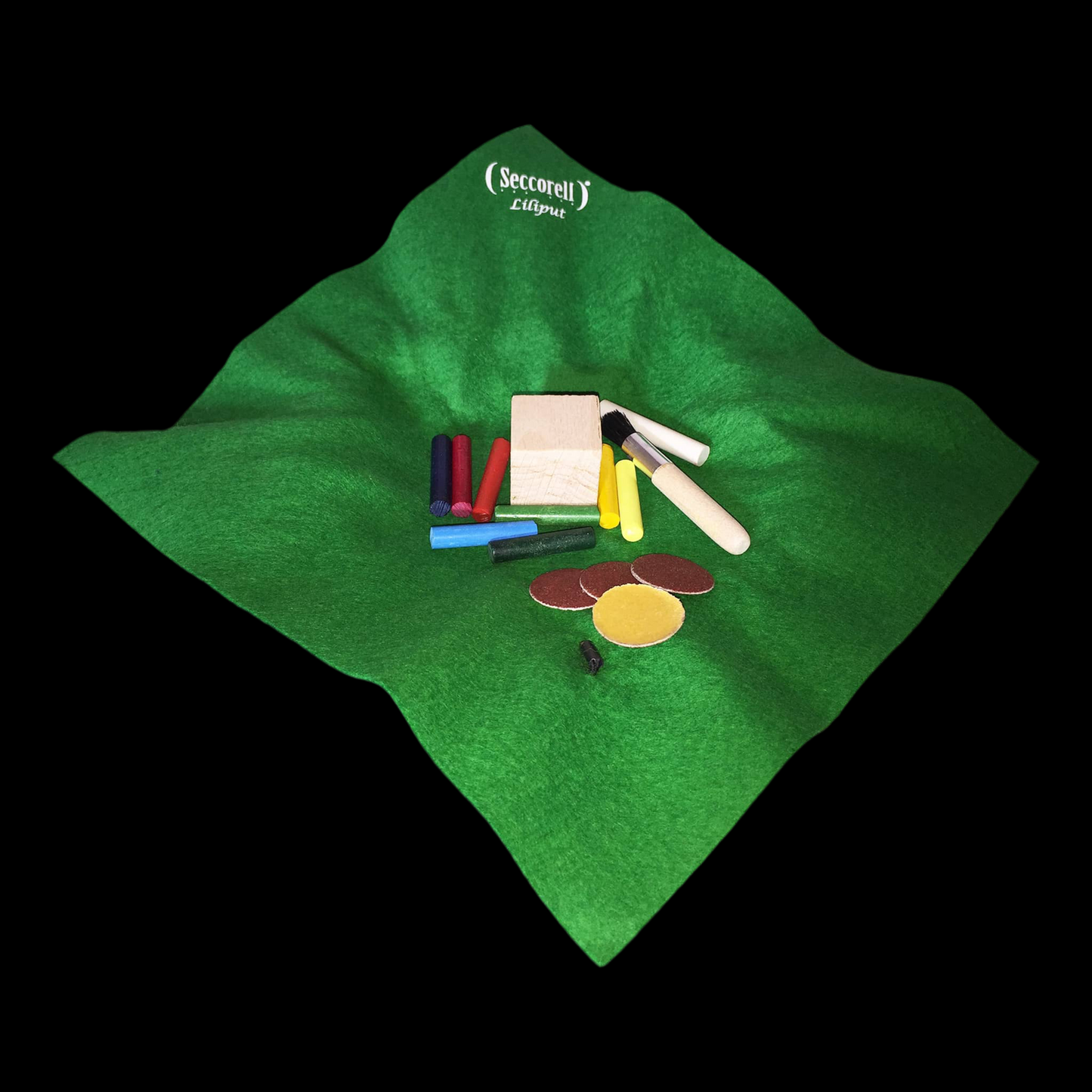 Seccorell - צבעי אצבעות - סט 8 צבעים בשק לבד ירוק