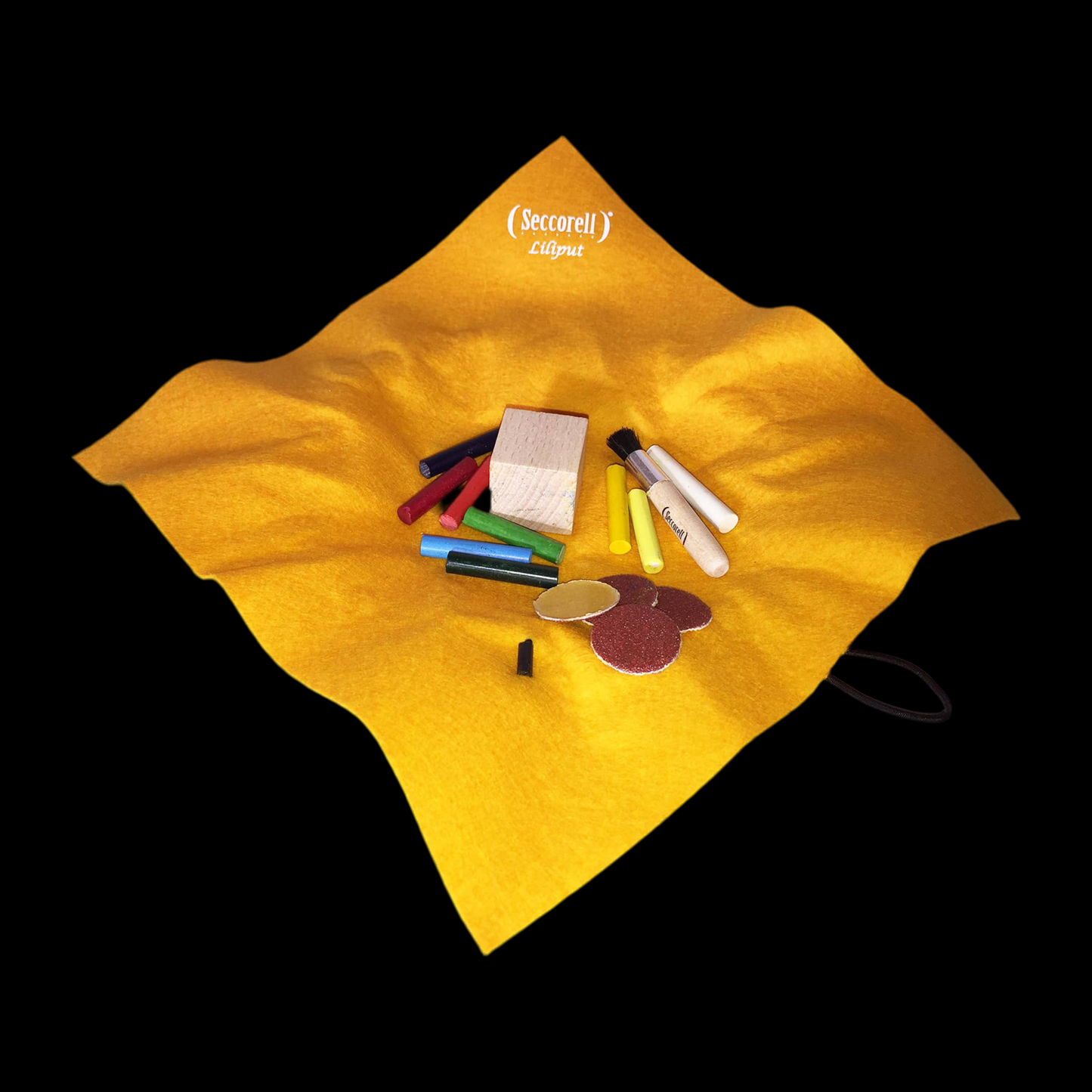 Seccorell - צבעי אצבעות - סט 8 צבעים בשק לבד צהוב