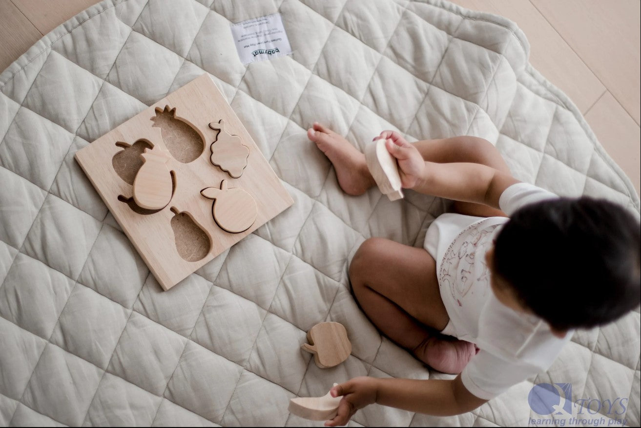 פאזל פירות מעץ - Qtoys