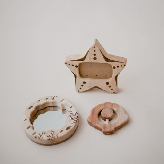 מארז מעץ לתינוק - לחישת אוקיינוס - Qtoys