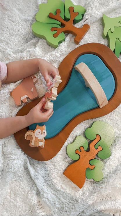 ערכת משחק מעץ - יער - Qtoys