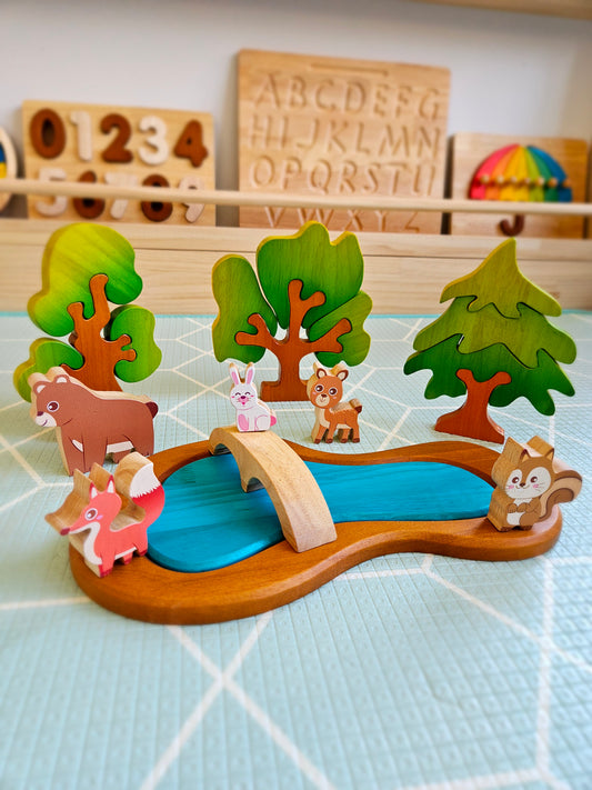 ערכת משחק מעץ - יער - Qtoys